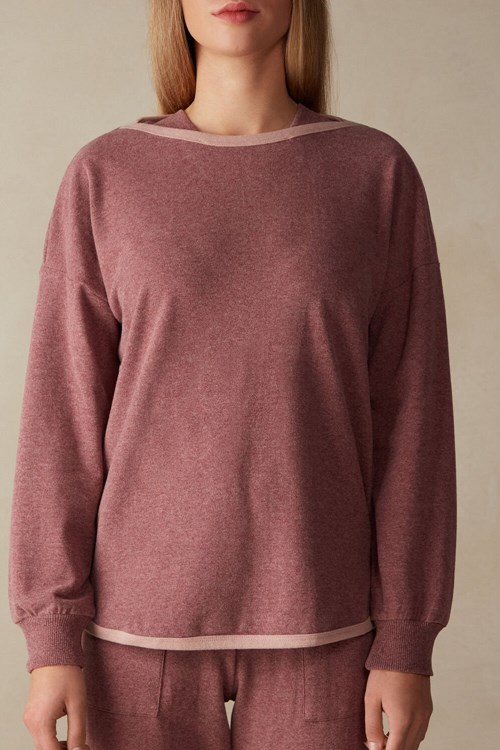 Intimissimi Zimní Candies Long Sleeve Top Růžové Tmavě Růžové | 4563029-CA