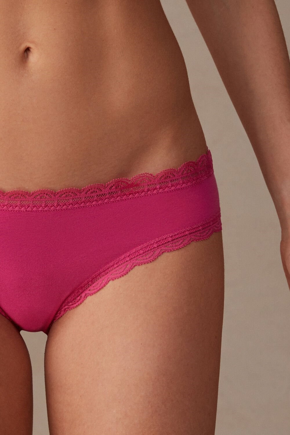 Intimissimi Bavlněné and Krajkové Panties Růžové Růžové | 4259386-WK