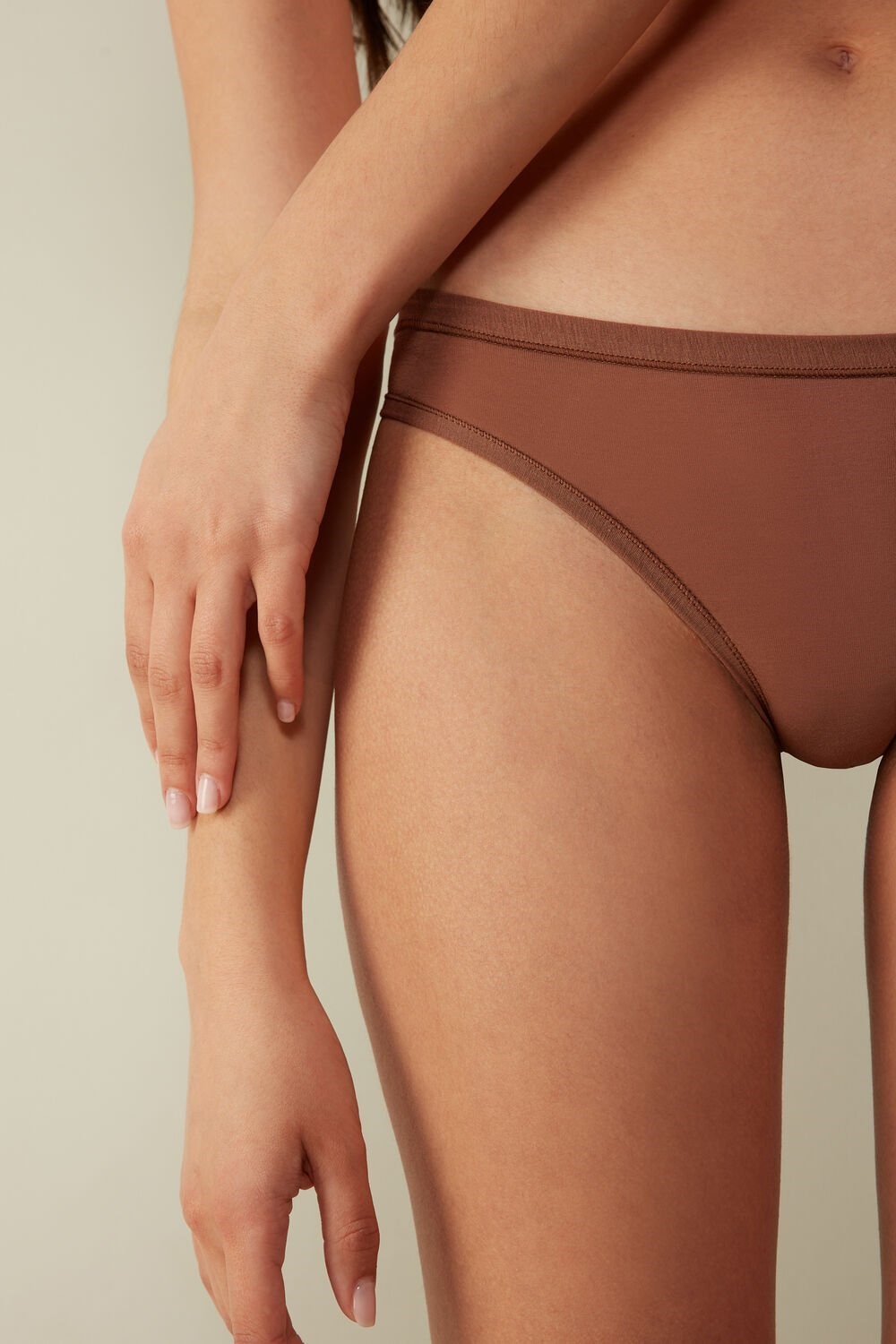 Intimissimi Brazilian Panties in Ultralight Supima® Bavlněné Tmavě Béžový | 2673408-LJ