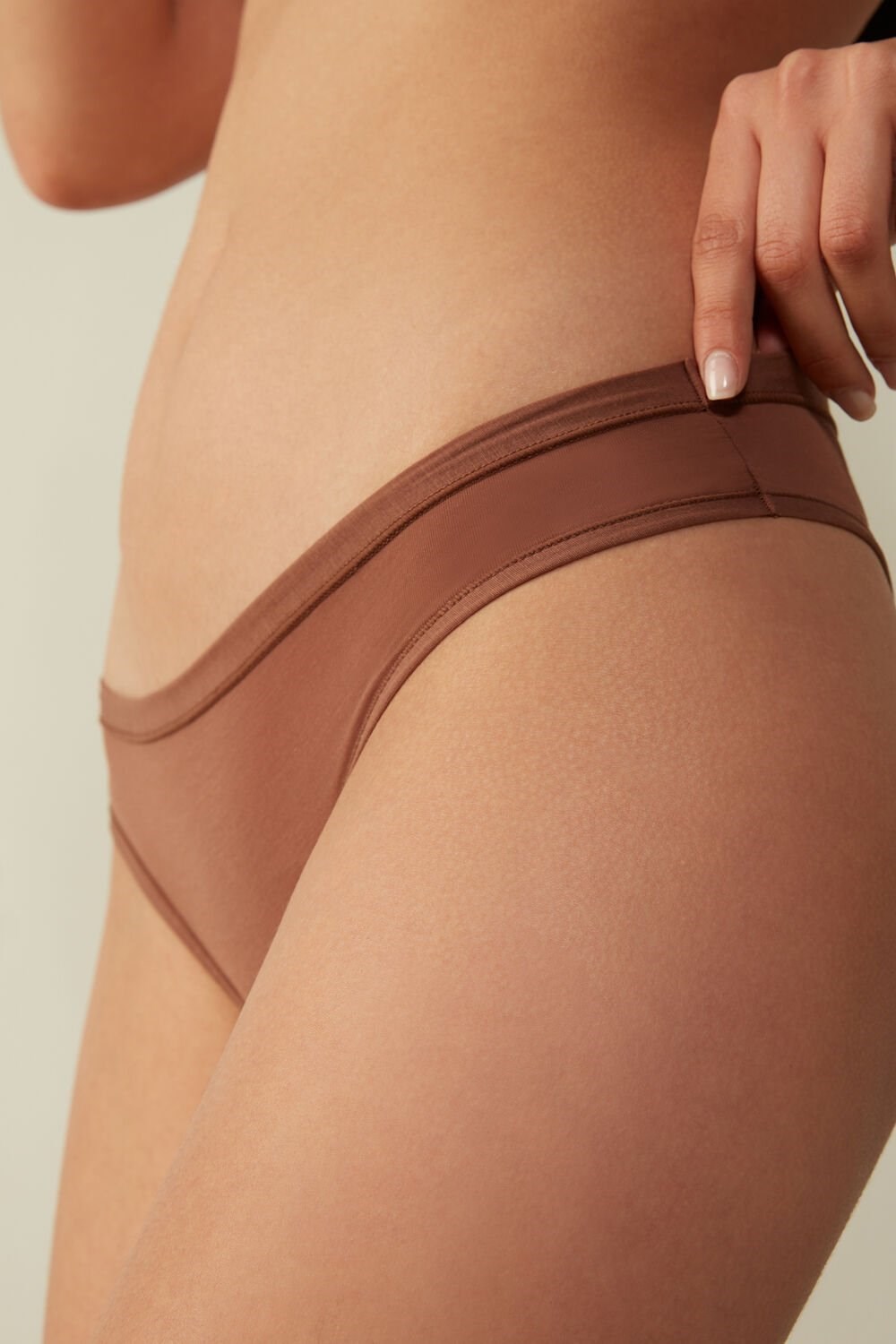 Intimissimi Brazilian Panties in Ultralight Supima® Bavlněné Tmavě Béžový | 2673408-LJ