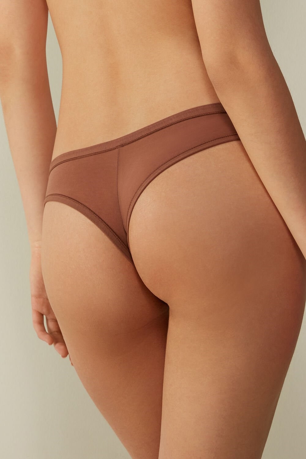 Intimissimi Brazilian Panties in Ultralight Supima® Bavlněné Tmavě Béžový | 2673408-LJ