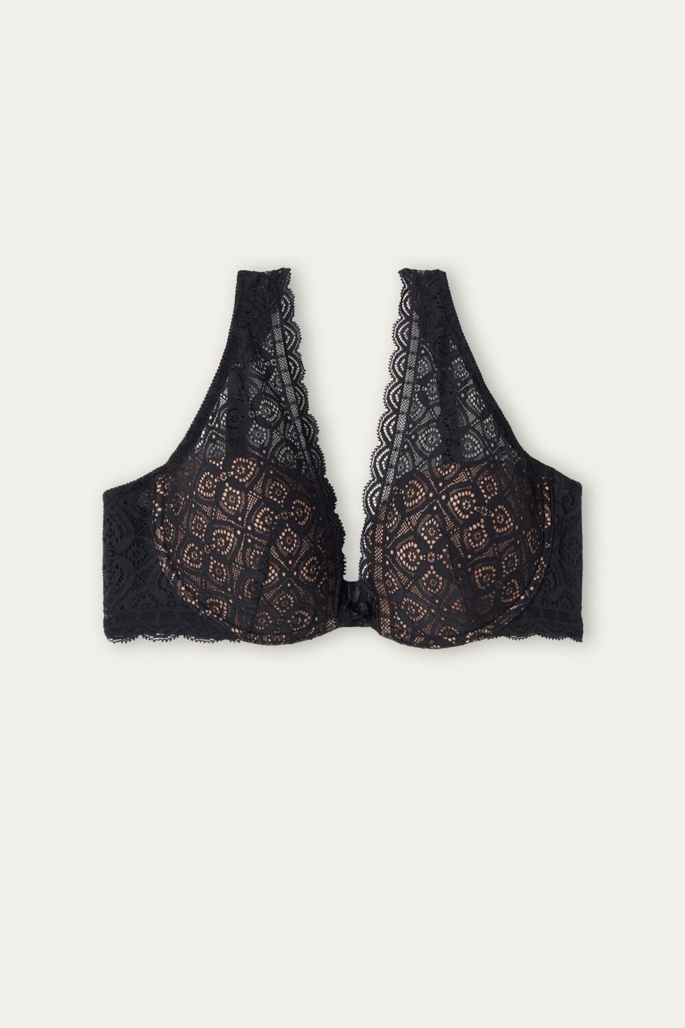 Intimissimi Elena Balconette Bra in Krajkové Černé Černé | 7264501-NR