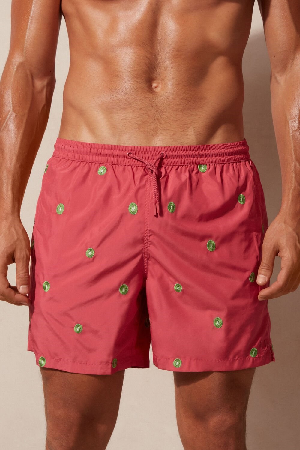 Intimissimi Embroidered Kiwi Swim Trunks Červené Tmavě Růžové | 8673149-LW