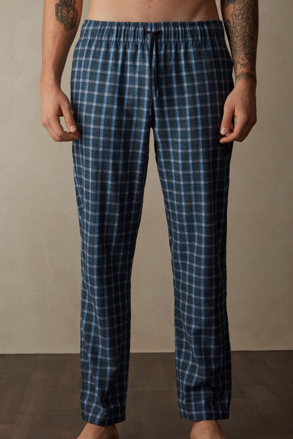 Intimissimi Full Length Pants in Check Patterned Brushed Cloth Blankyt Blankyt | 1089735-HS