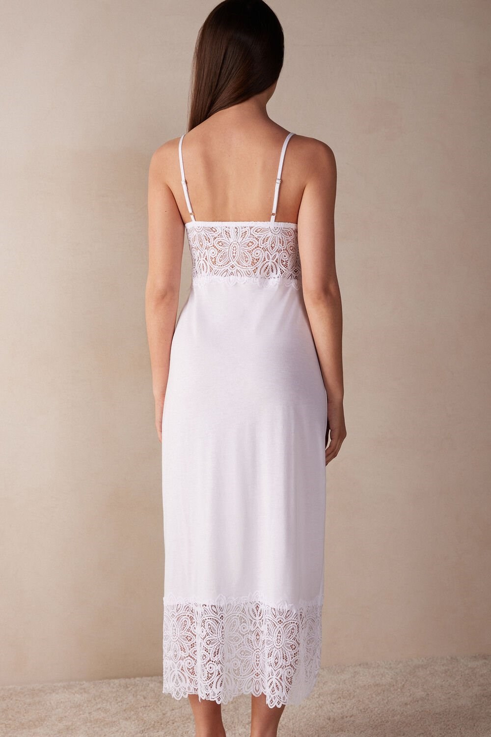 Intimissimi Hot Summer Days Long Nightgown in Supima® Ultrafresh Bavlněné Bílé Bílé | 1867025-MB