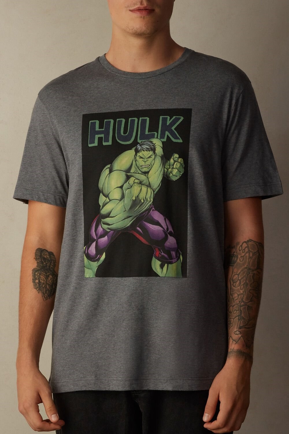 Intimissimi Hulk Print T-shirt Tmavě Šedé | 2641870-EZ