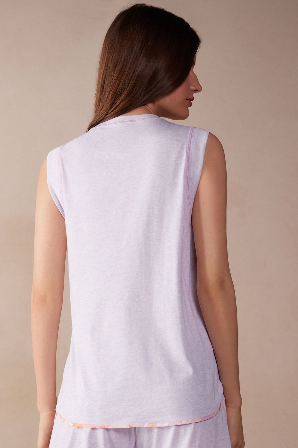 Intimissimi Iris and Apricot Ultrafresh Supima® Bavlněné Tank Top Violet - 3059 - Bianco | 4529138-JQ