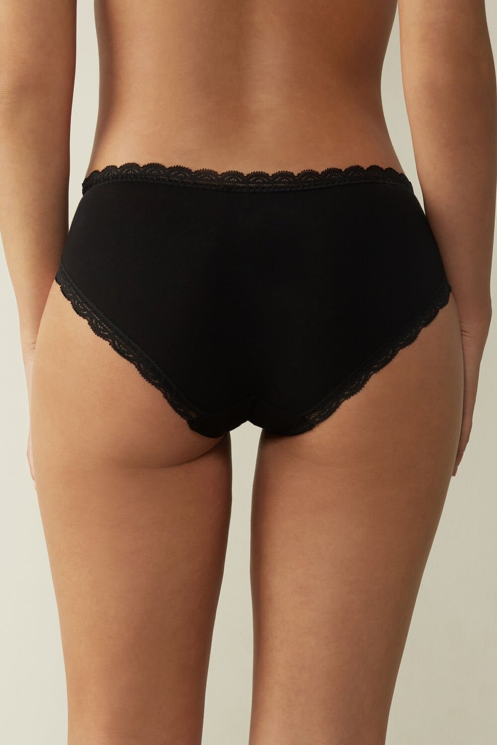 Intimissimi Krajkové and Bavlněné High Rise Panties Černé Černé | 4910538-OY