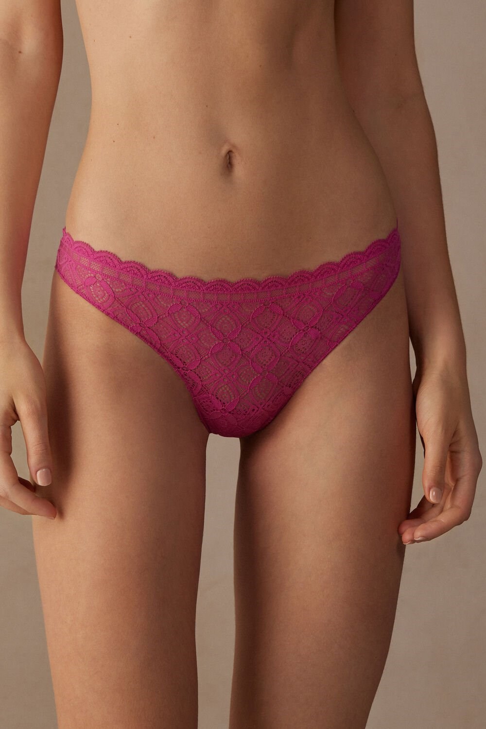 Intimissimi Krajkové and Microfiber Brazilian Růžové Růžové | 9631248-RB