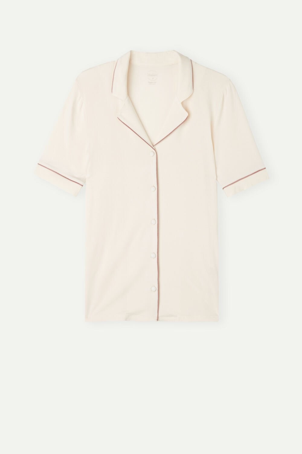 Intimissimi Krátké Sleeve Button Up Shirt in Modal 612i - Vanilla Ivory | 4931027-VT