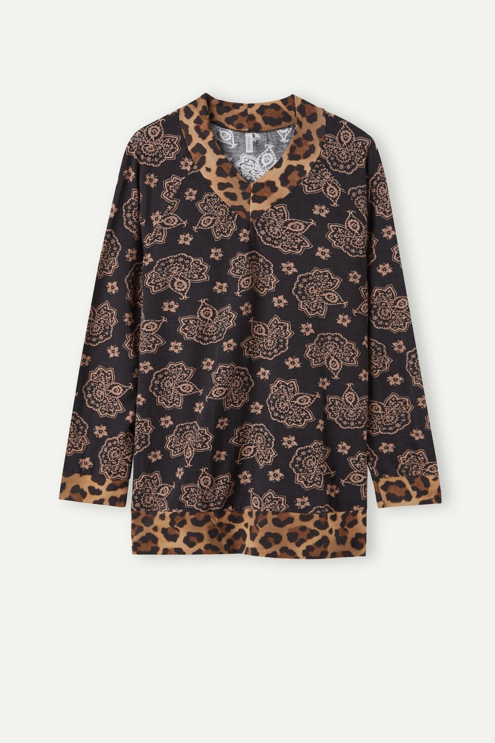 Intimissimi Lady Animalier Long Sleeve Modal Top Černé | 9831725-MY