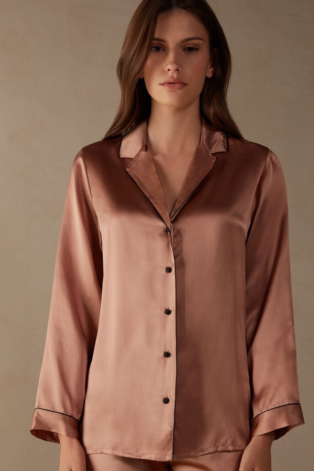 Intimissimi Mannish-Cut Jacket in Silk Satin Růžové | 7081429-XS