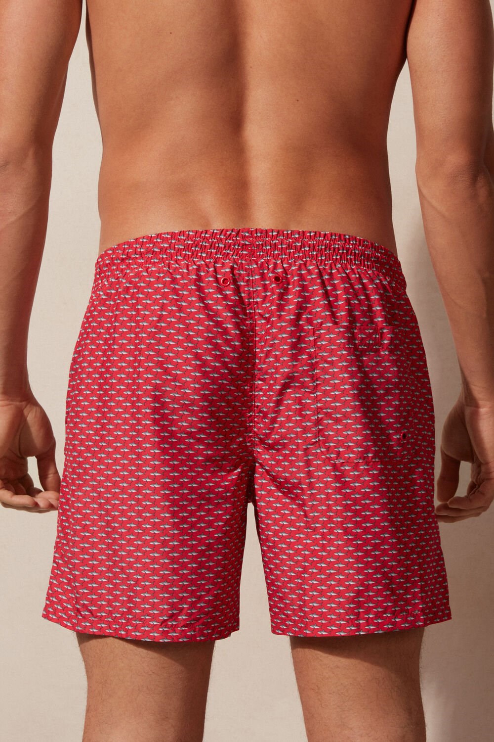 Intimissimi Micro Shark Print Swim Trunks Červené | 5928143-YI