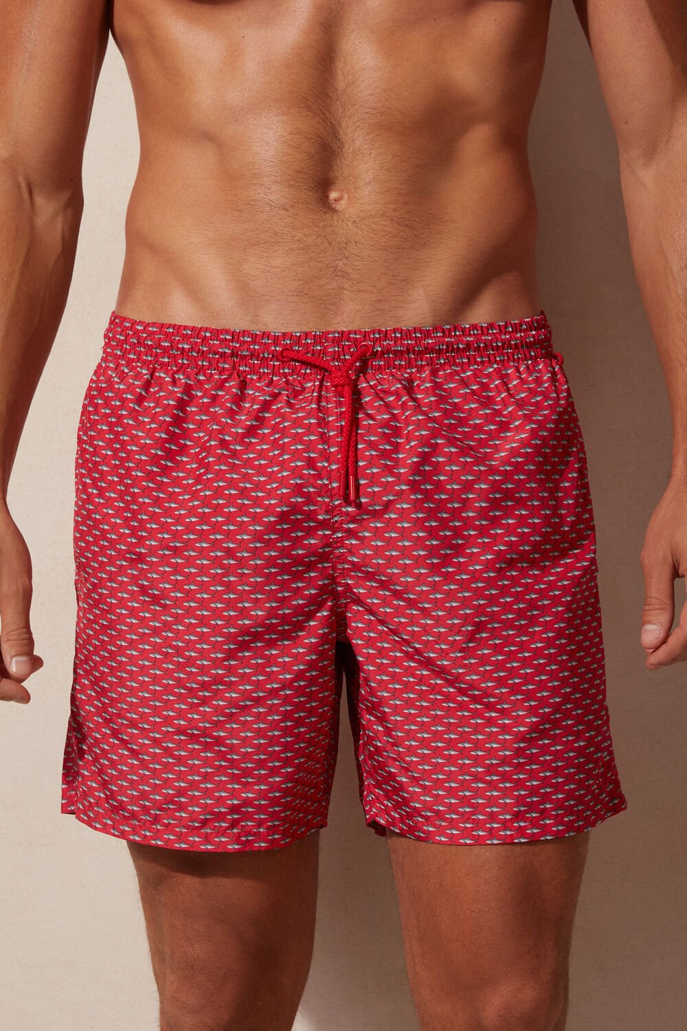 Intimissimi Micro Shark Print Swim Trunks Červené | 5928143-YI