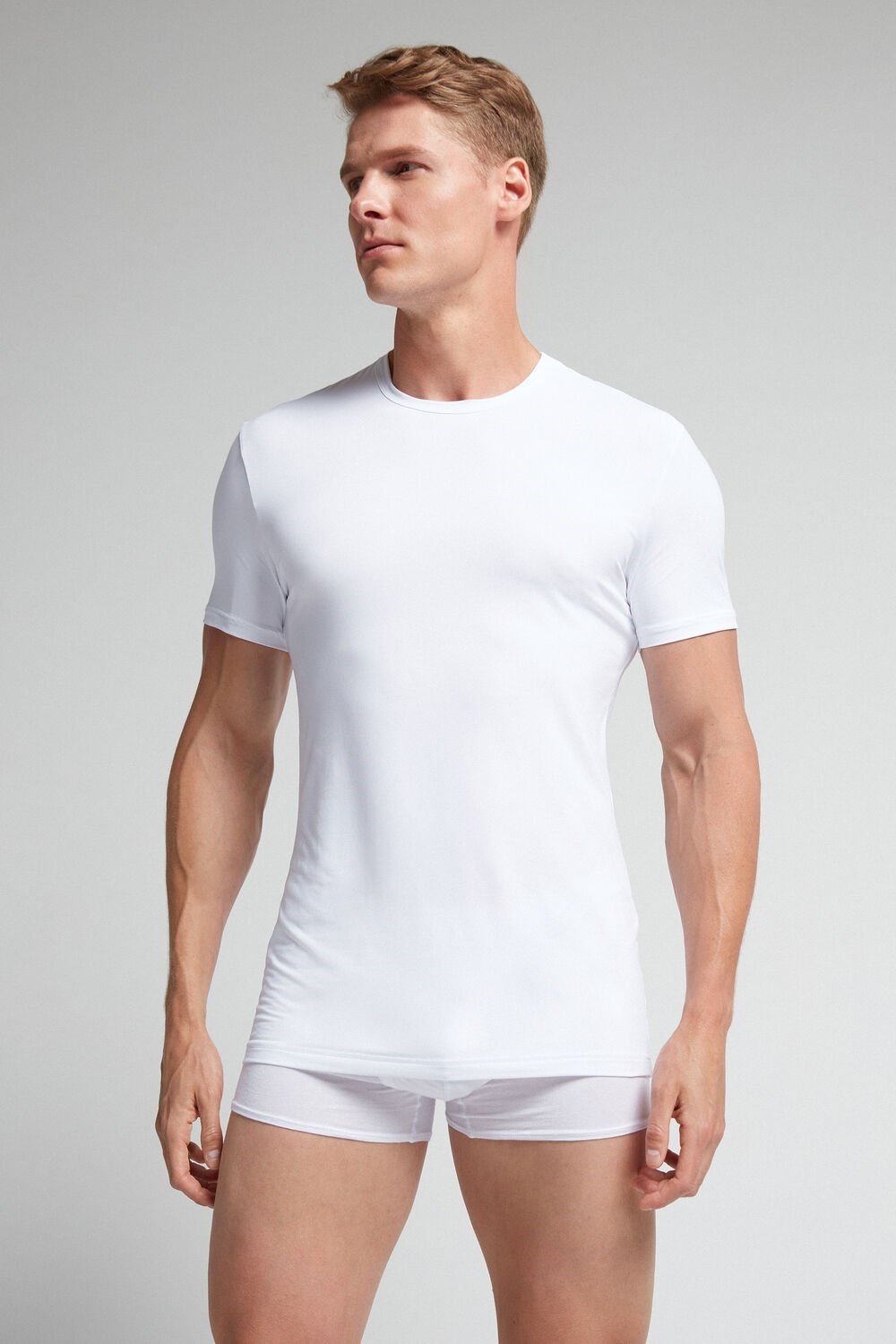 Intimissimi Microfiber T-shirt Bílé Bílé | 8730256-OR