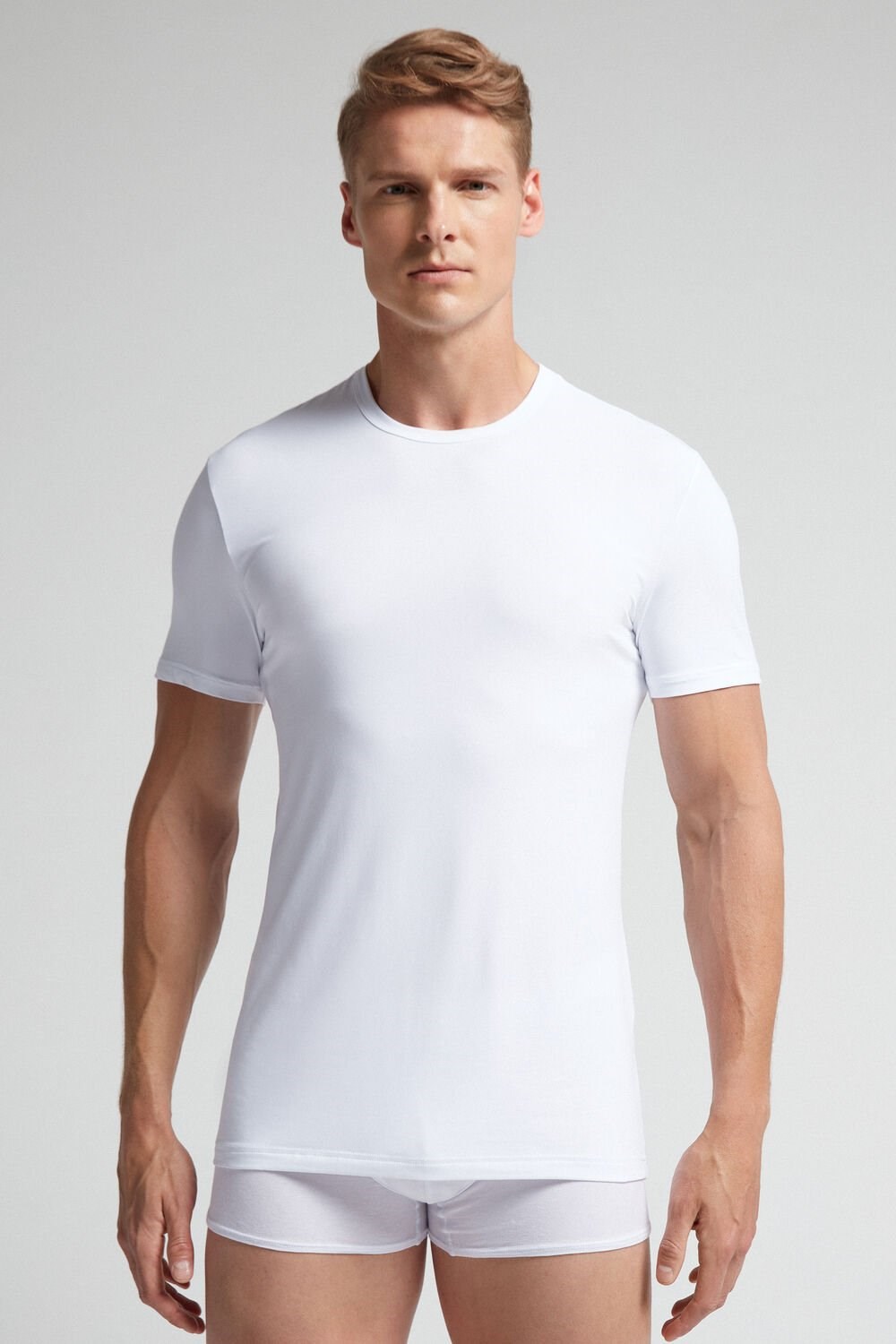 Intimissimi Microfiber T-shirt Bílé Bílé | 8730256-OR