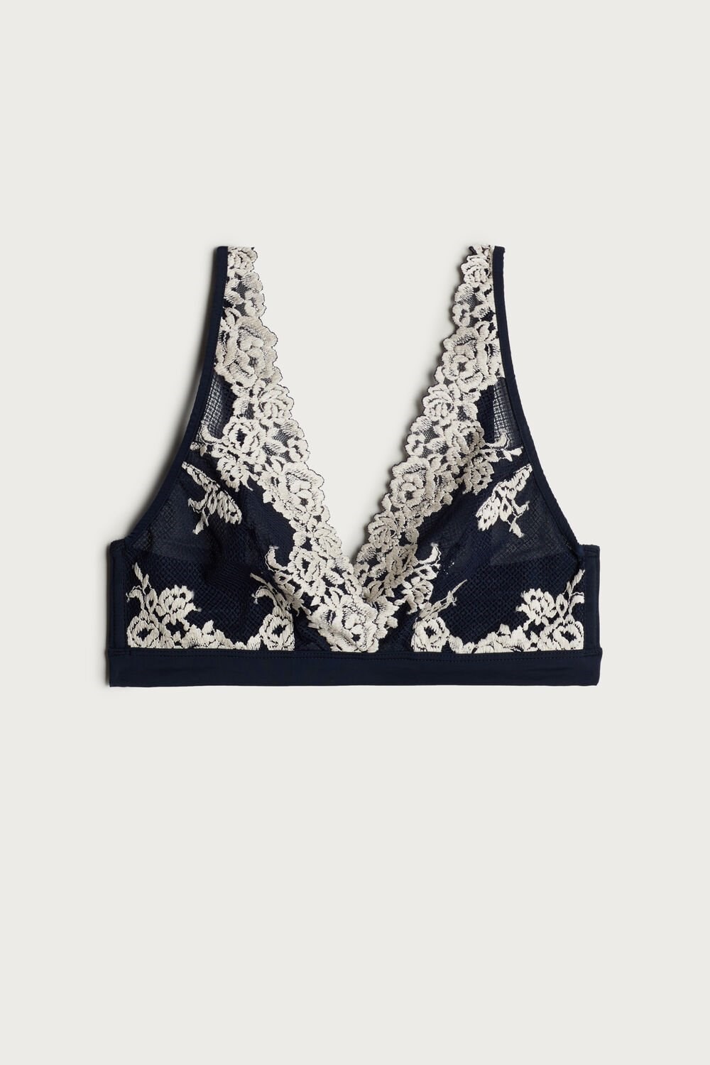 Intimissimi Pretty Flowers Lara Triangle Bra Blankyt Tmavě Blankyt | 1845732-VD