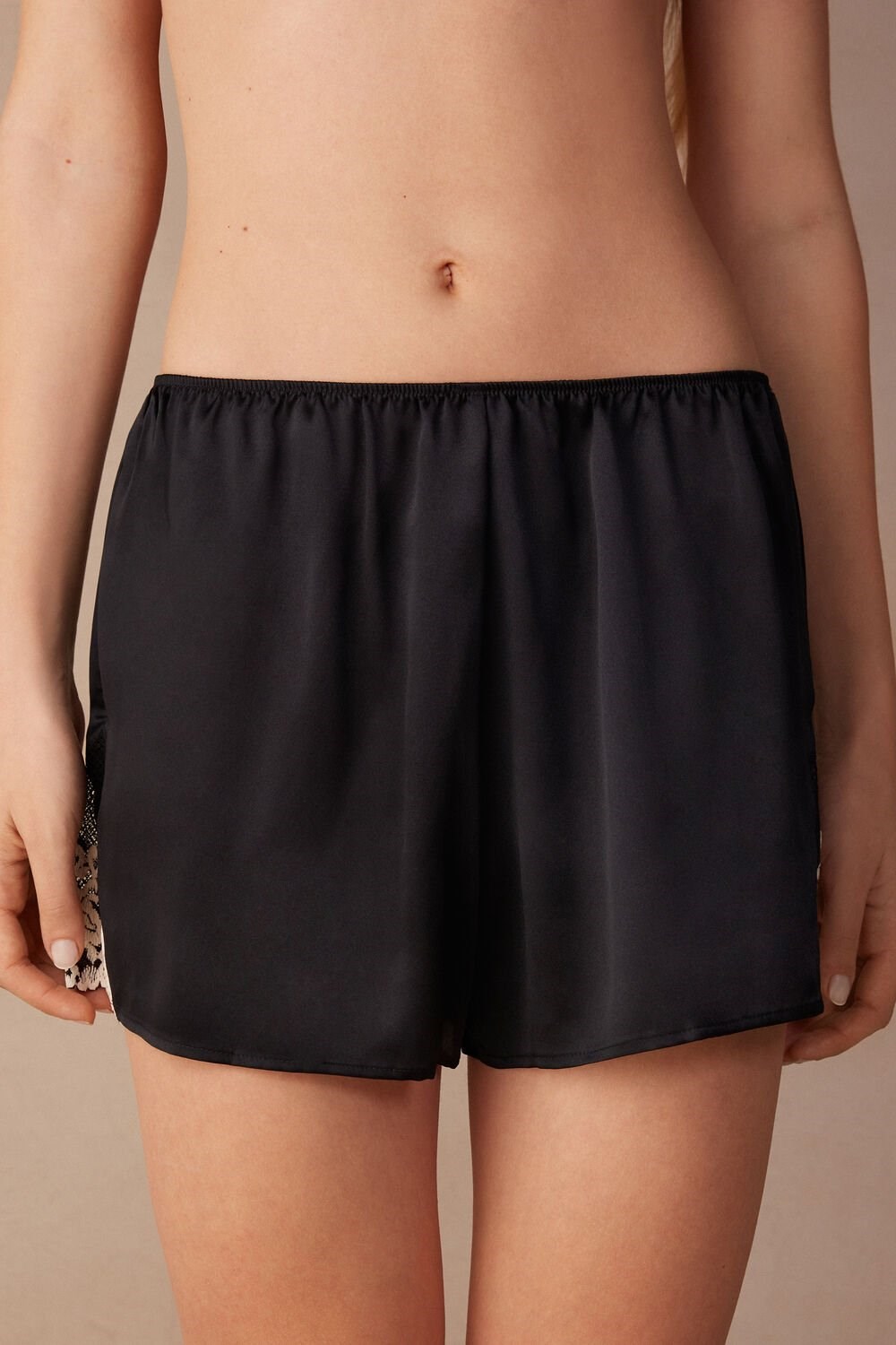 Intimissimi Pretty Flowers Silk Shorts Viacfarebný Černé | 1048267-ER