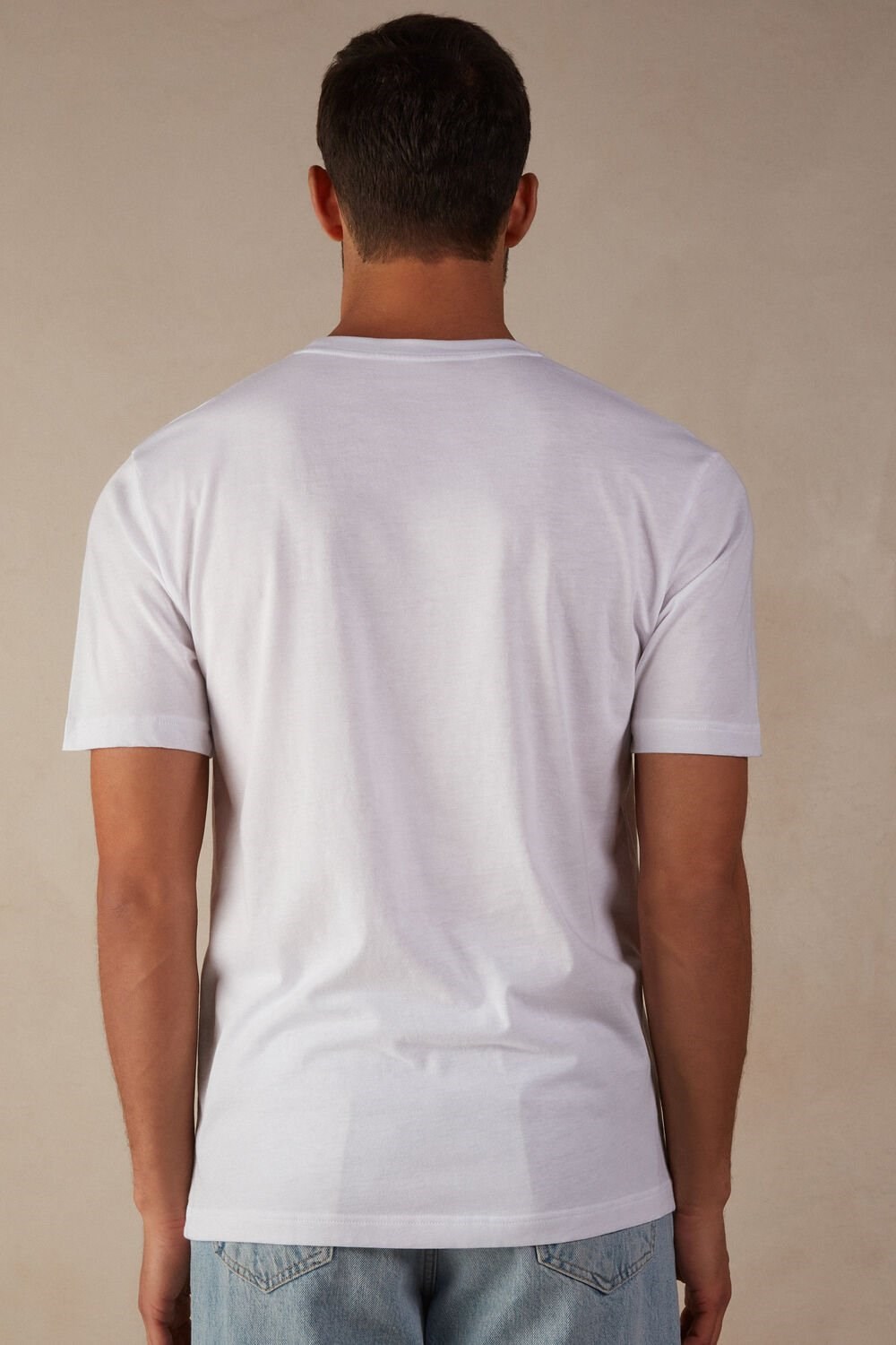 Intimissimi Regular Fit T-Shirt in Extrafine Supima® Bavlněné Bílé Bílé | 0985346-ZN