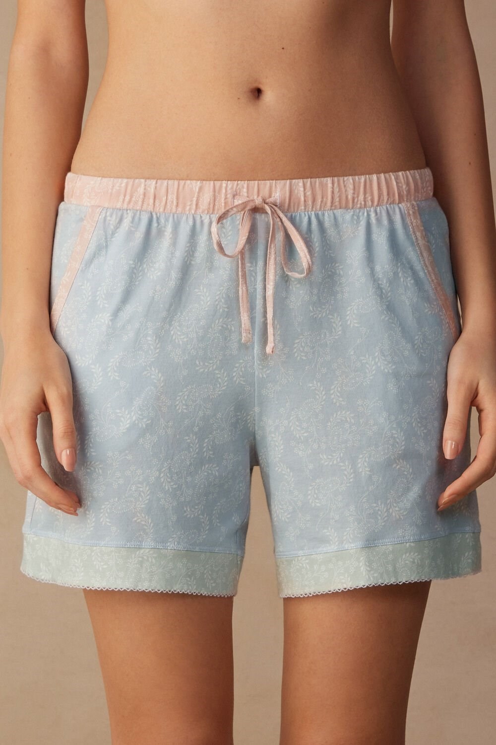 Intimissimi Romantic Cashmere Bavlněné Shorts Světle Blankyt | 6209317-GD