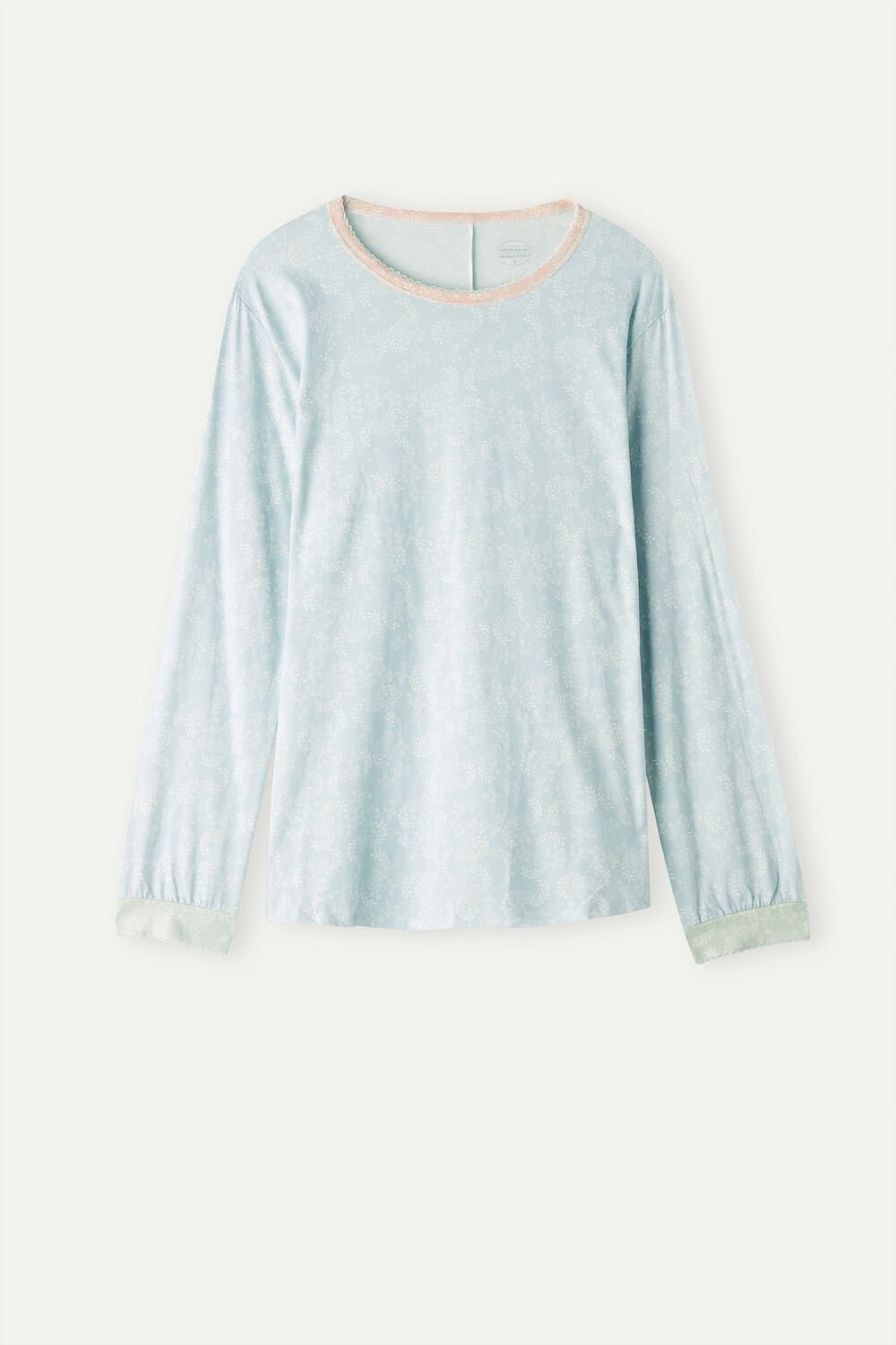 Intimissimi Romantic Cashmere Long Sleeve Bavlněné Top Světle Blankyt | 2801539-CH