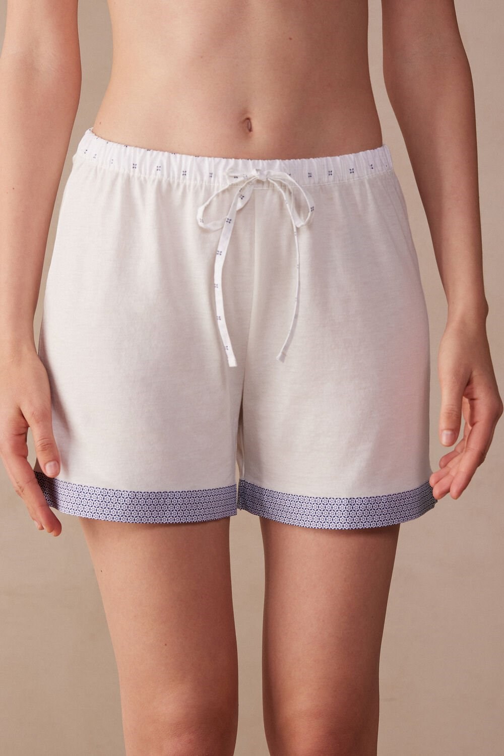 Intimissimi Santorini View Ultrafresh Supima® Bavlněné Shorts Bílé | 7530148-KG