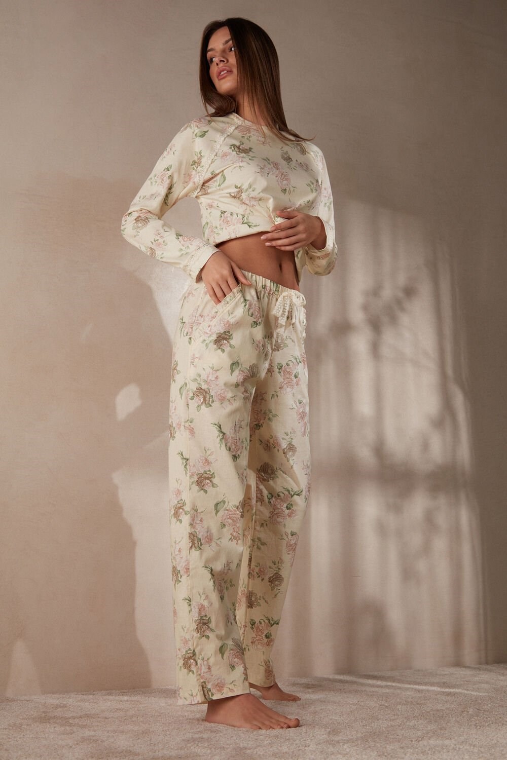 Intimissimi Scent of Roses Full Length Bavlněné Cloth Pants Print - 205j - Scent Of Roses Print | 6318297-WI