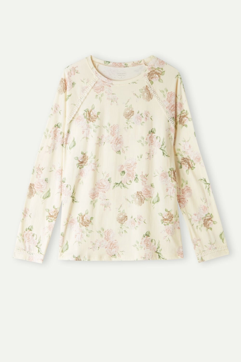 Intimissimi Scent of Roses Long Sleeve Bavlněné T-shirt Print - 205j - Scent Of Roses Print | 6472389-EJ