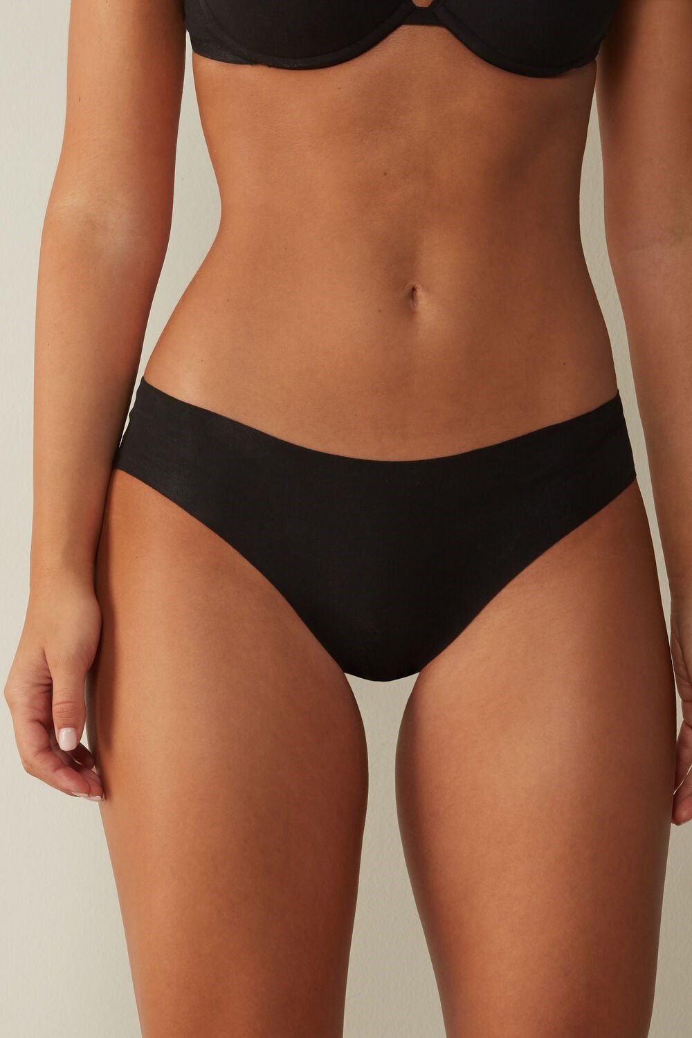 Intimissimi Seamless Supima® Bavlněné Panties Černé Černé | 1879264-IL