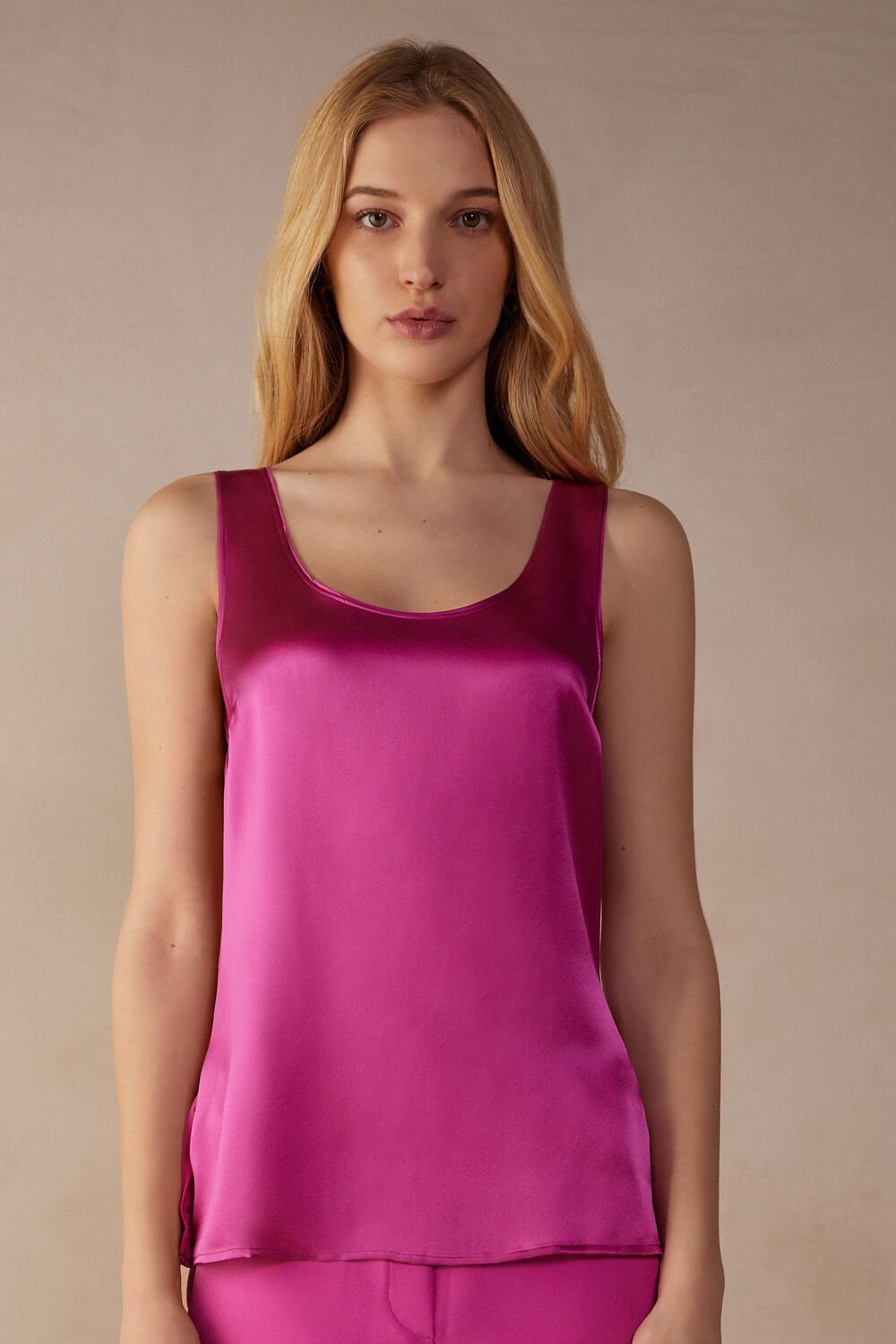 Intimissimi Silk and Modal Tank Top Růžové Růžové | 1607528-GR