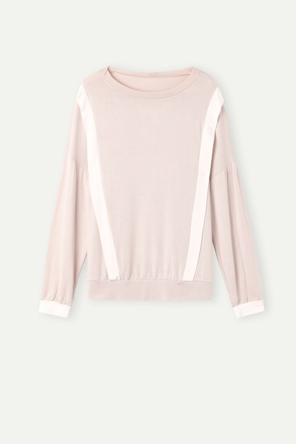 Intimissimi Simple Elegance Long Sleeve Top in Modal Růžové Růžové Bílé | 5347209-GC