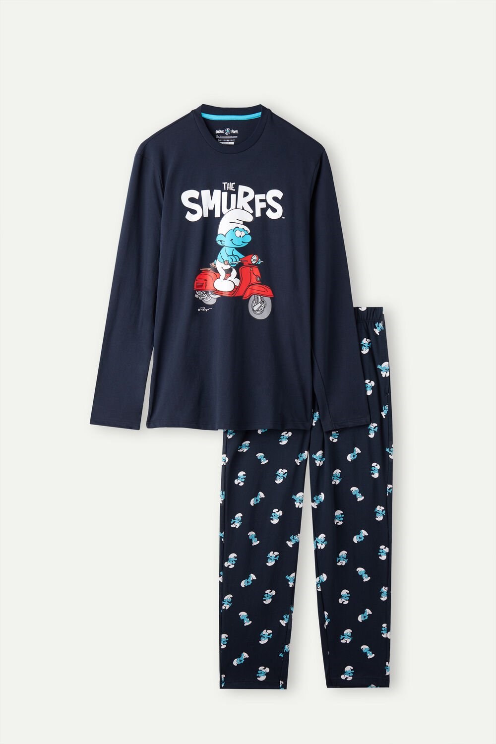 Intimissimi Smurfs Full Length Bavlněné Pajamas Blankyt Blankyt | 8519743-VG