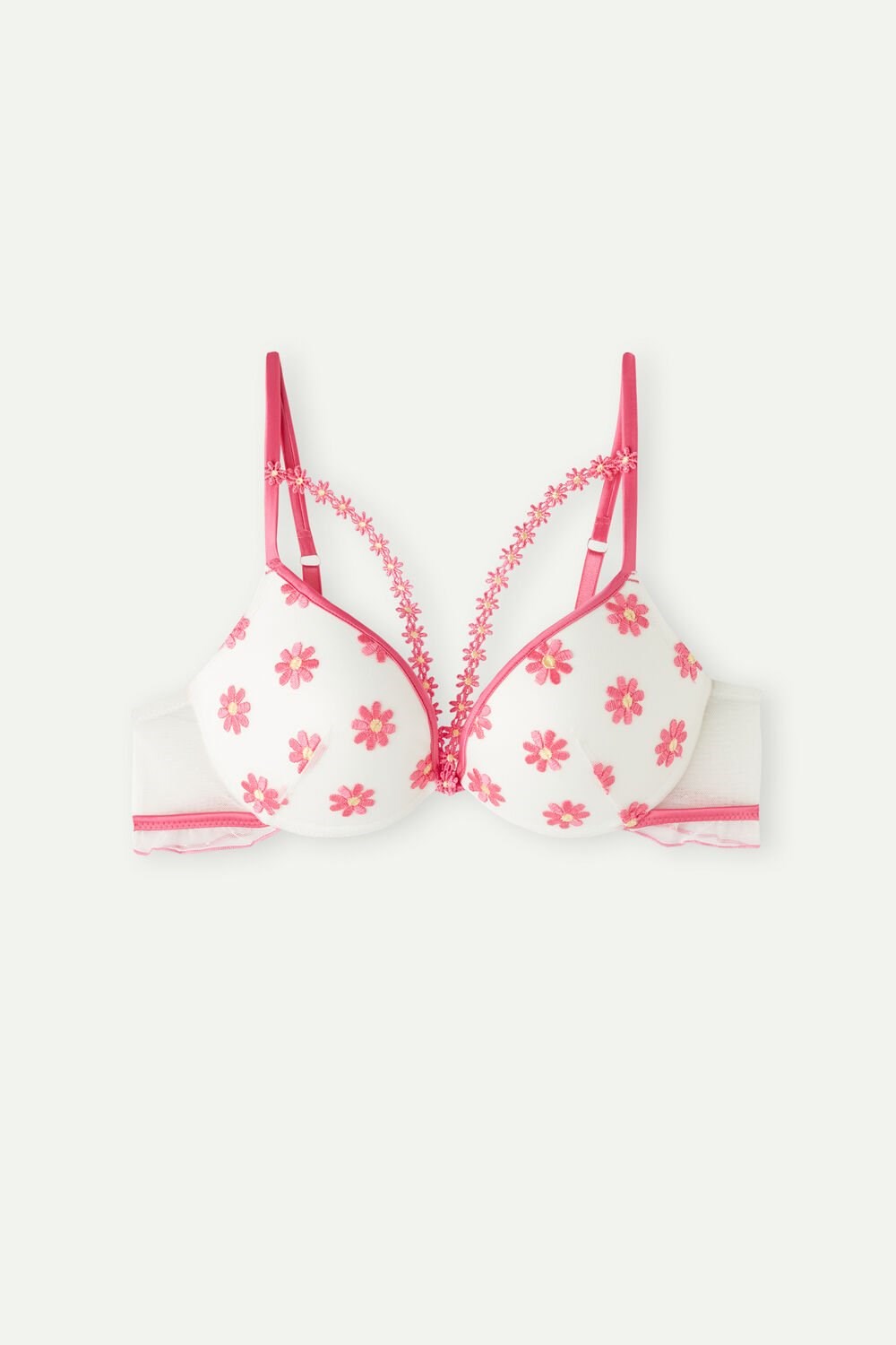 Intimissimi Sweet Like Daisies Simona Super Push-up Bra Bílé Fuchsie Růžové Bílé | 8064731-NX