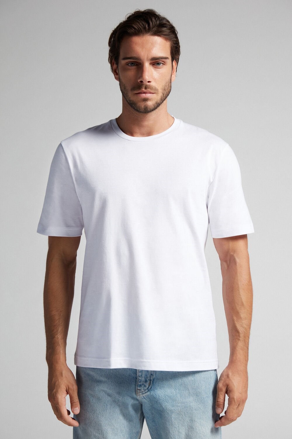 Intimissimi T-shirt in Bavlněné Jersey Bílé Bílé | 4380165-HX