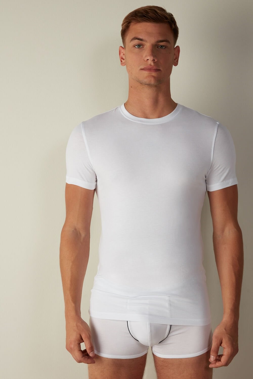 Intimissimi T-shirt in Stretch Supima® Bavlněné Bílé Bílé | 7251468-YW