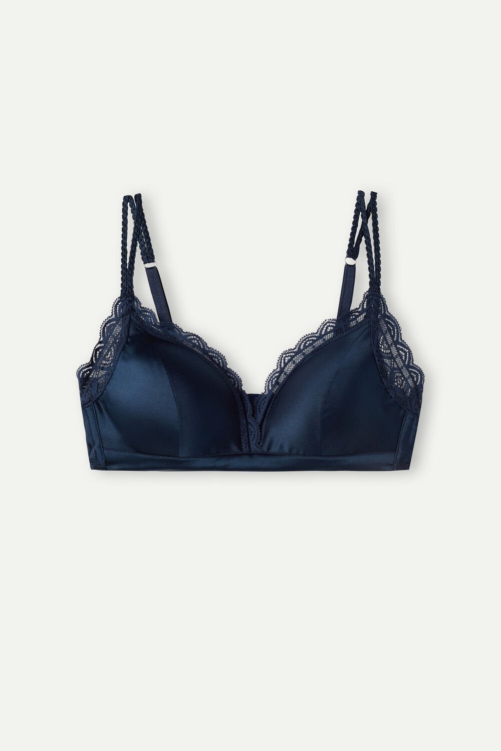 Intimissimi Tiziana Silk and Krajkové Triangle Bra Blankyt Blankyt | 3840795-TZ