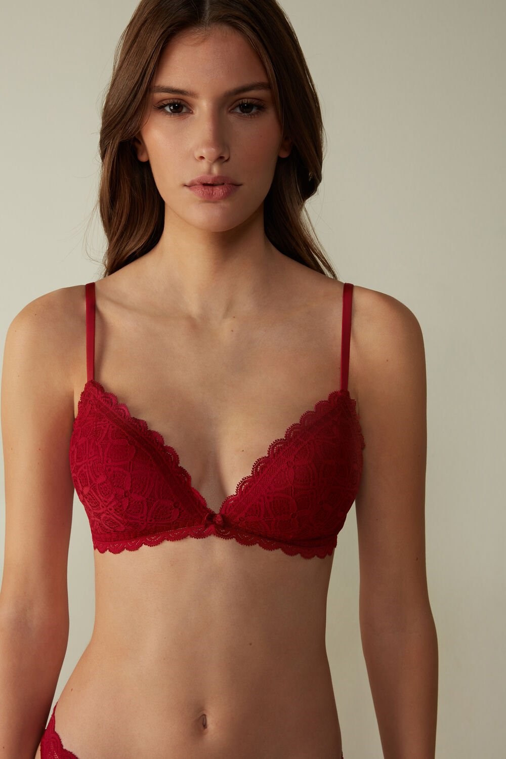 Intimissimi Tiziana Triangle Bra in Krajkové Červené Červené | 3845029-XN