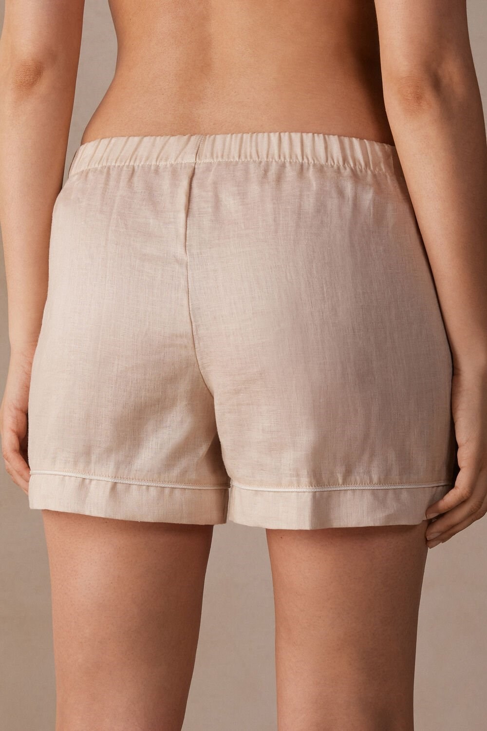 Intimissimi Yacht Night Linen Shorts Béžový | 1534709-OD