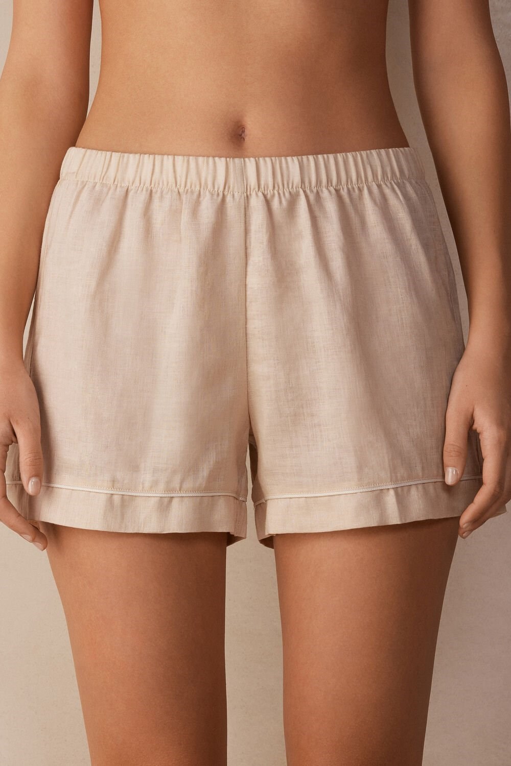 Intimissimi Yacht Night Linen Shorts Béžový | 1534709-OD