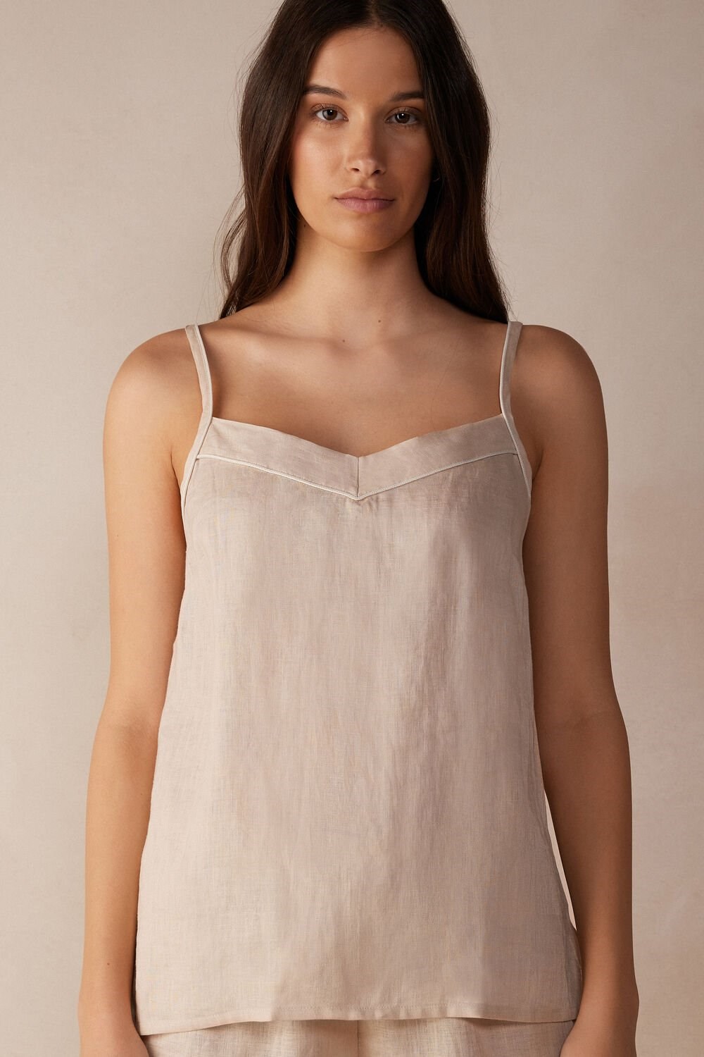 Intimissimi Yacht Night Linen Top Béžový | 8235041-YH