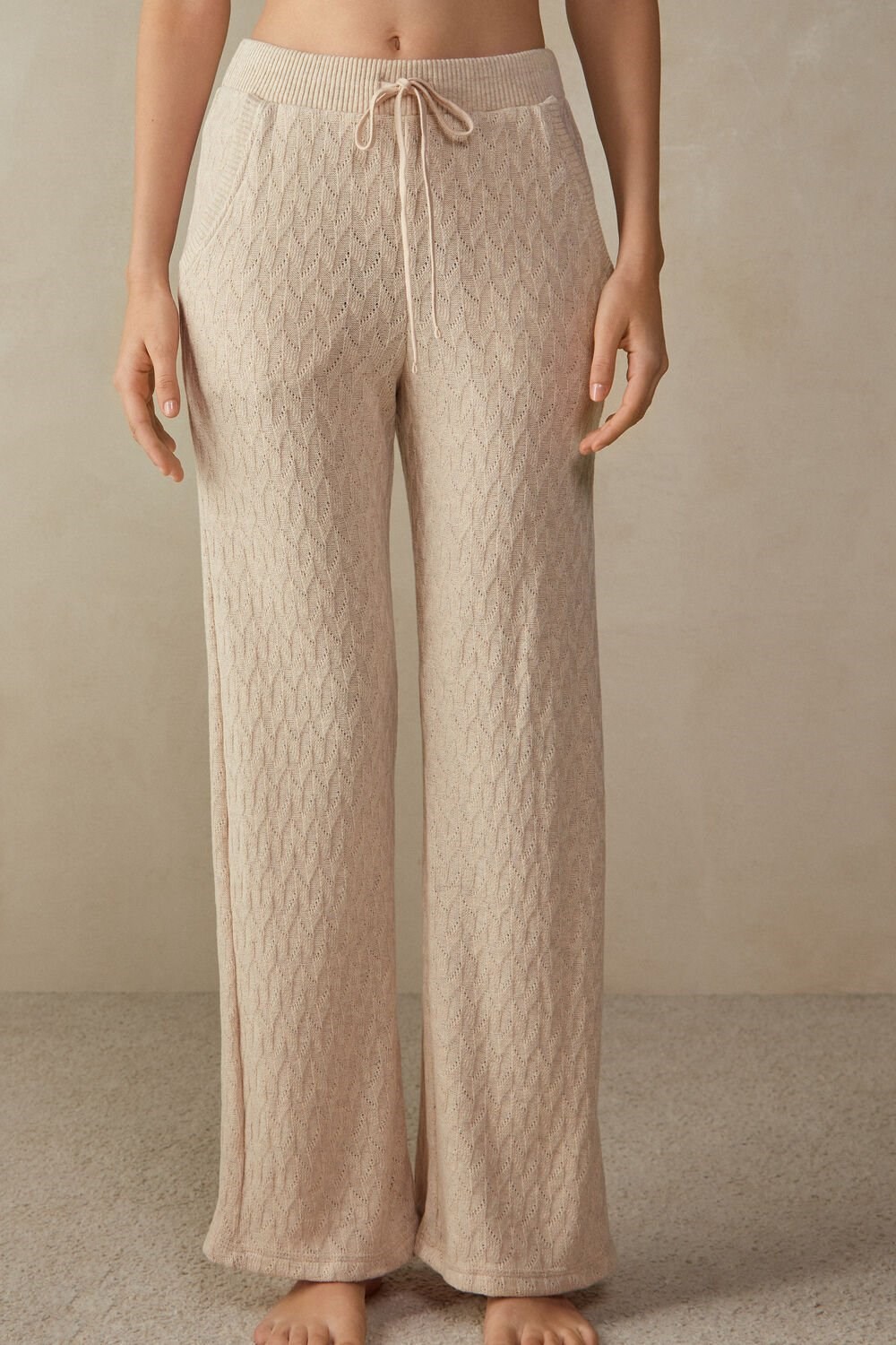 Intimissimi Zimní Braid Full Length Jacquard Pants Béžový | 5384162-VL