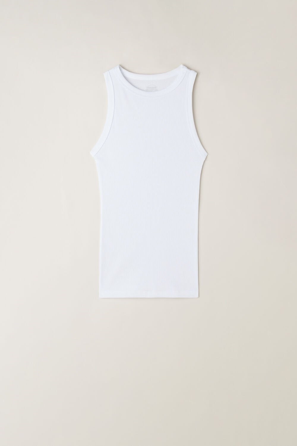 Intimissimi Žebrovaný Tank Top in Supima® Bavlněné Bílé Bílé | 3946851-UY